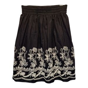 Womens Metro Wear Black and Cream Embroidered Bubble Skirt - Size S